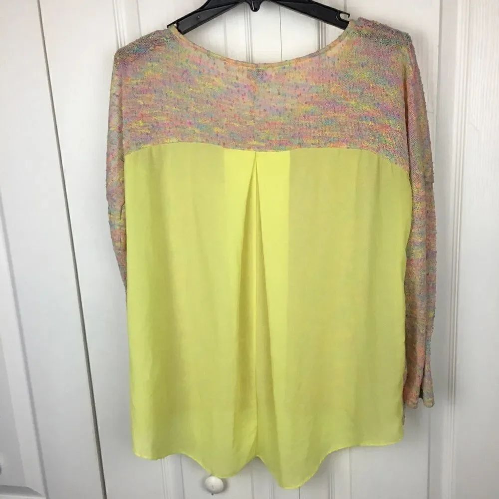 Umgee Knit And Chiffon High Low Top - Picture 3 of 3